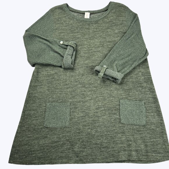 Now N Forever Pullover Blouse Size 1X Olive Green Super Soft - Picture 5 of 10